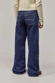 Nadelstreifen Low Waist Jeans