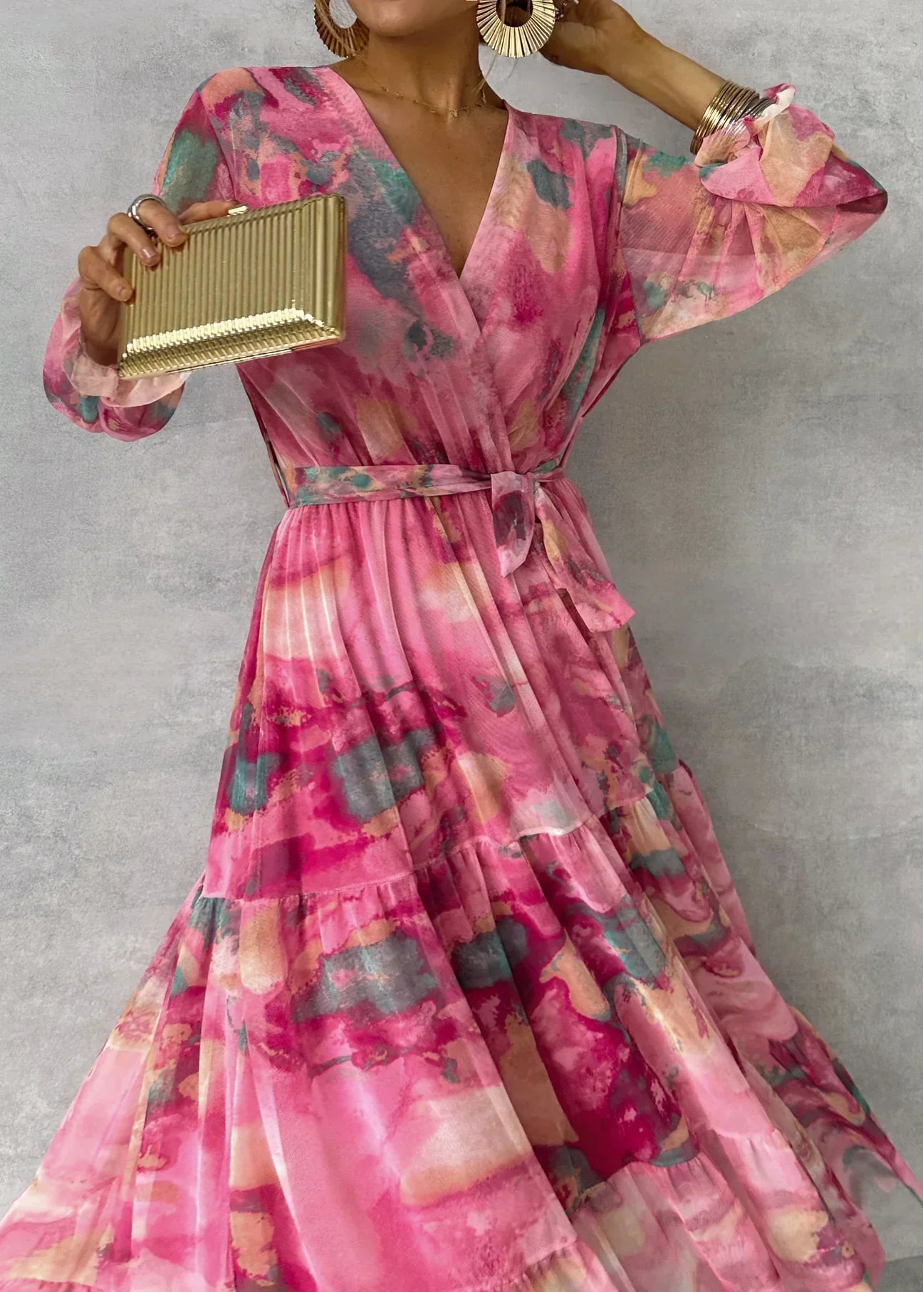 Florales Wickel Maxikleid