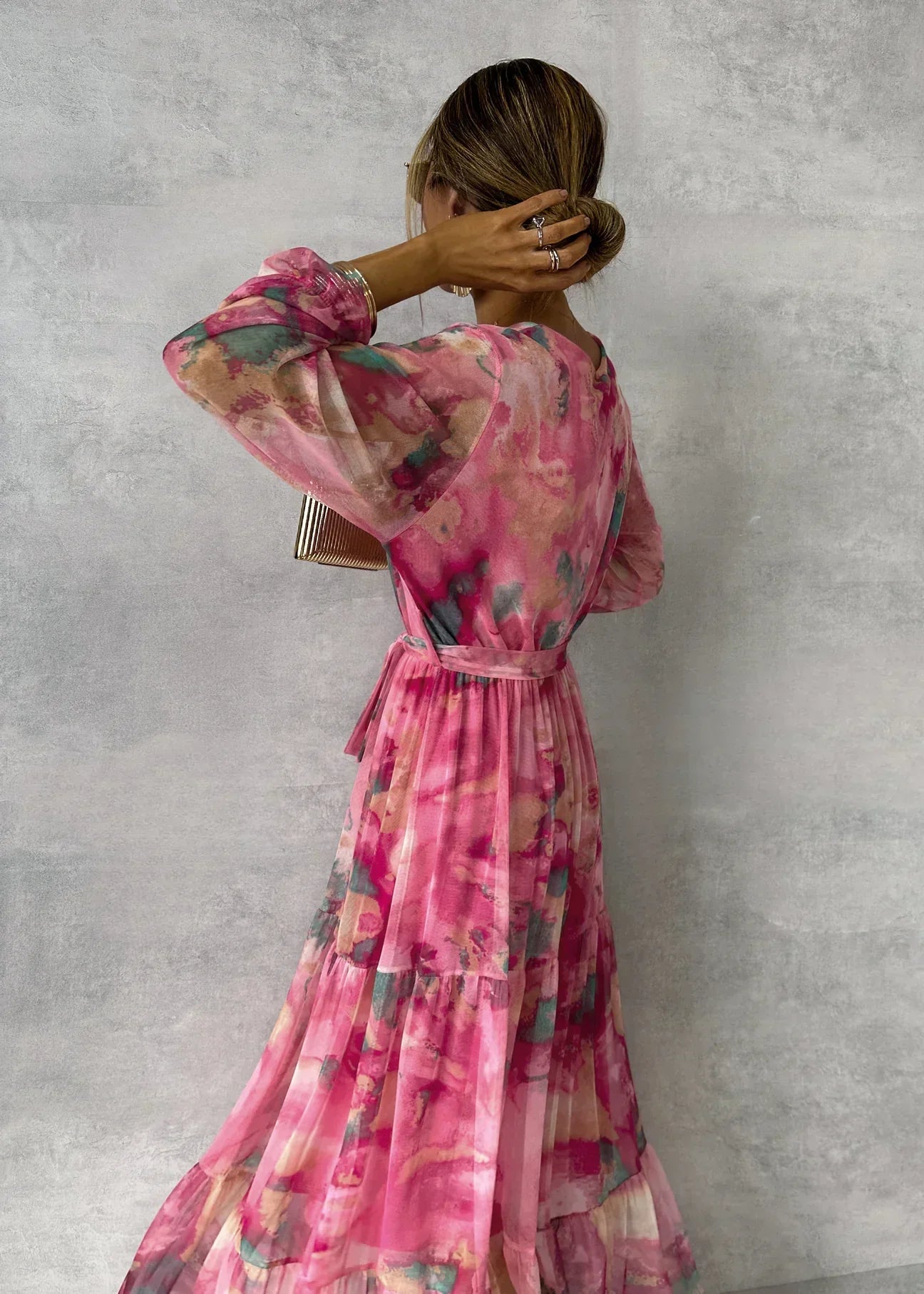 Florales Wickel Maxikleid