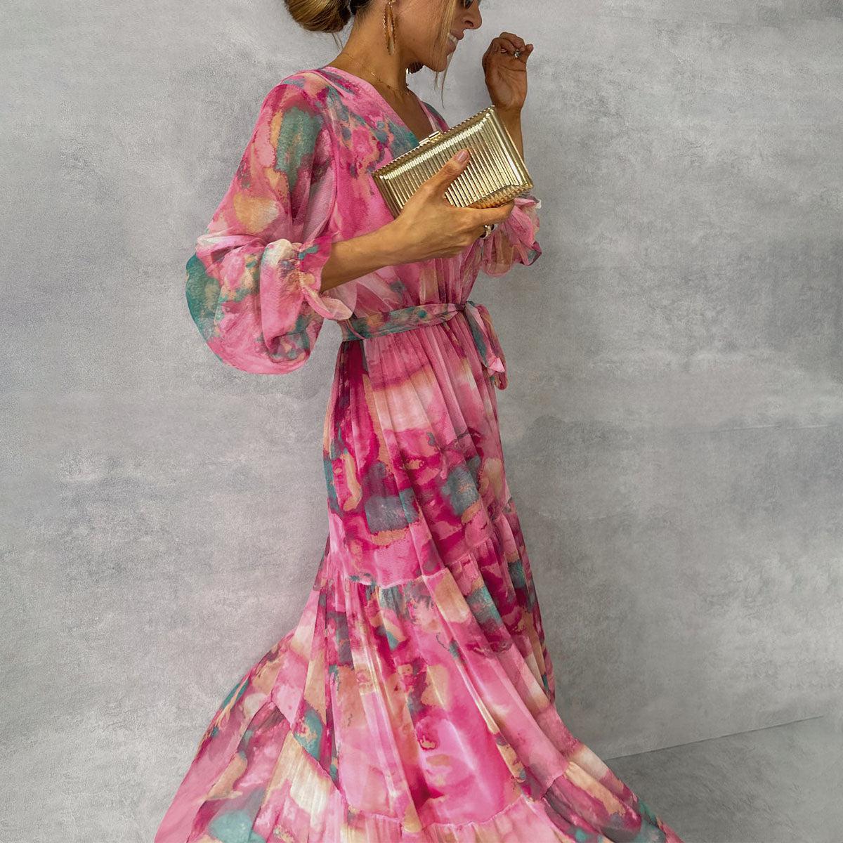 Florales Wickel Maxikleid
