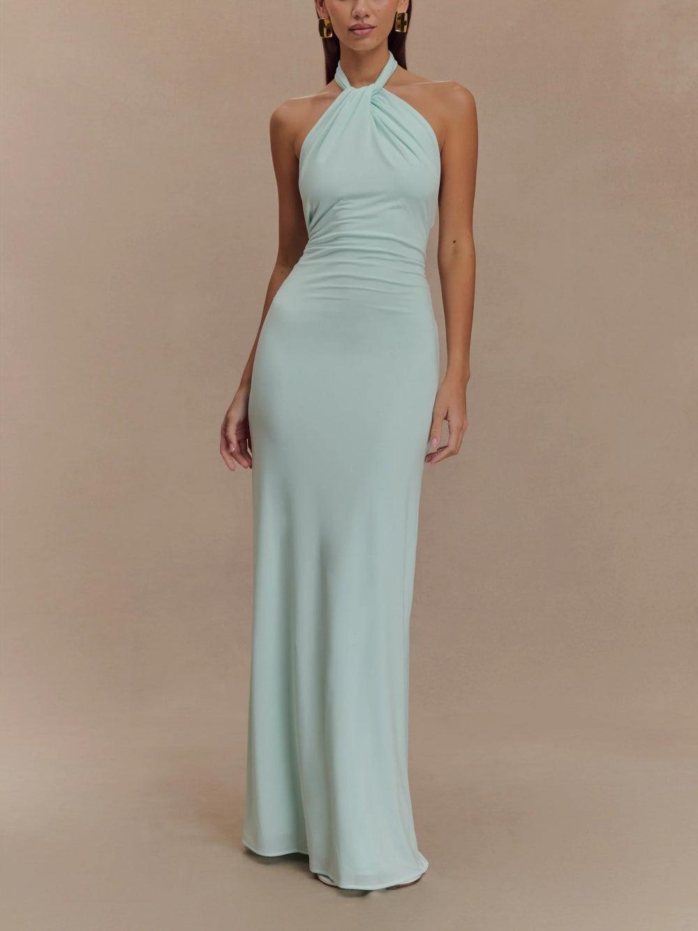 Slinky Neckholder Maxikleid