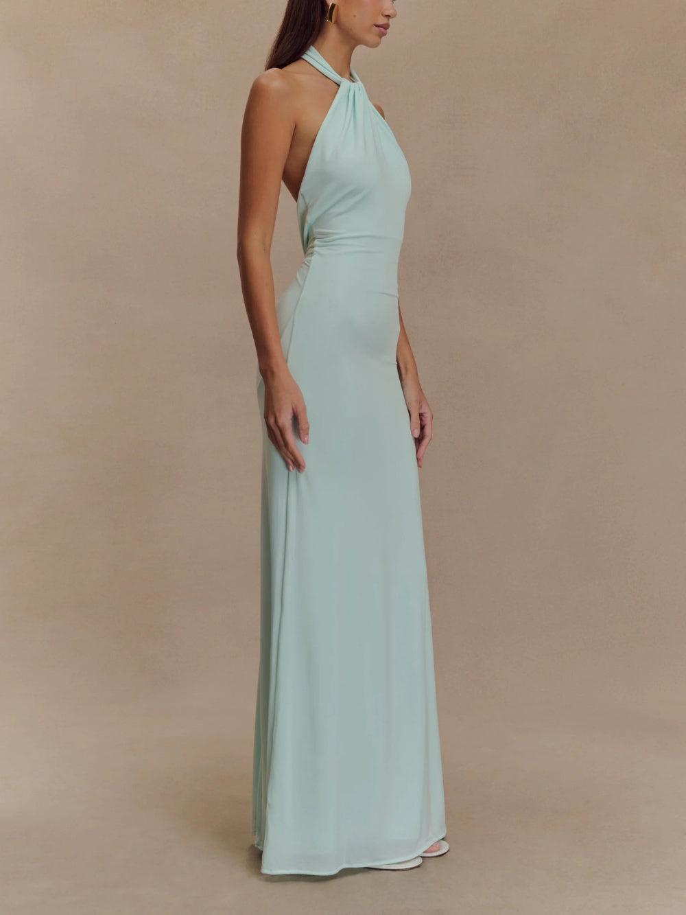 Slinky Neckholder Maxikleid