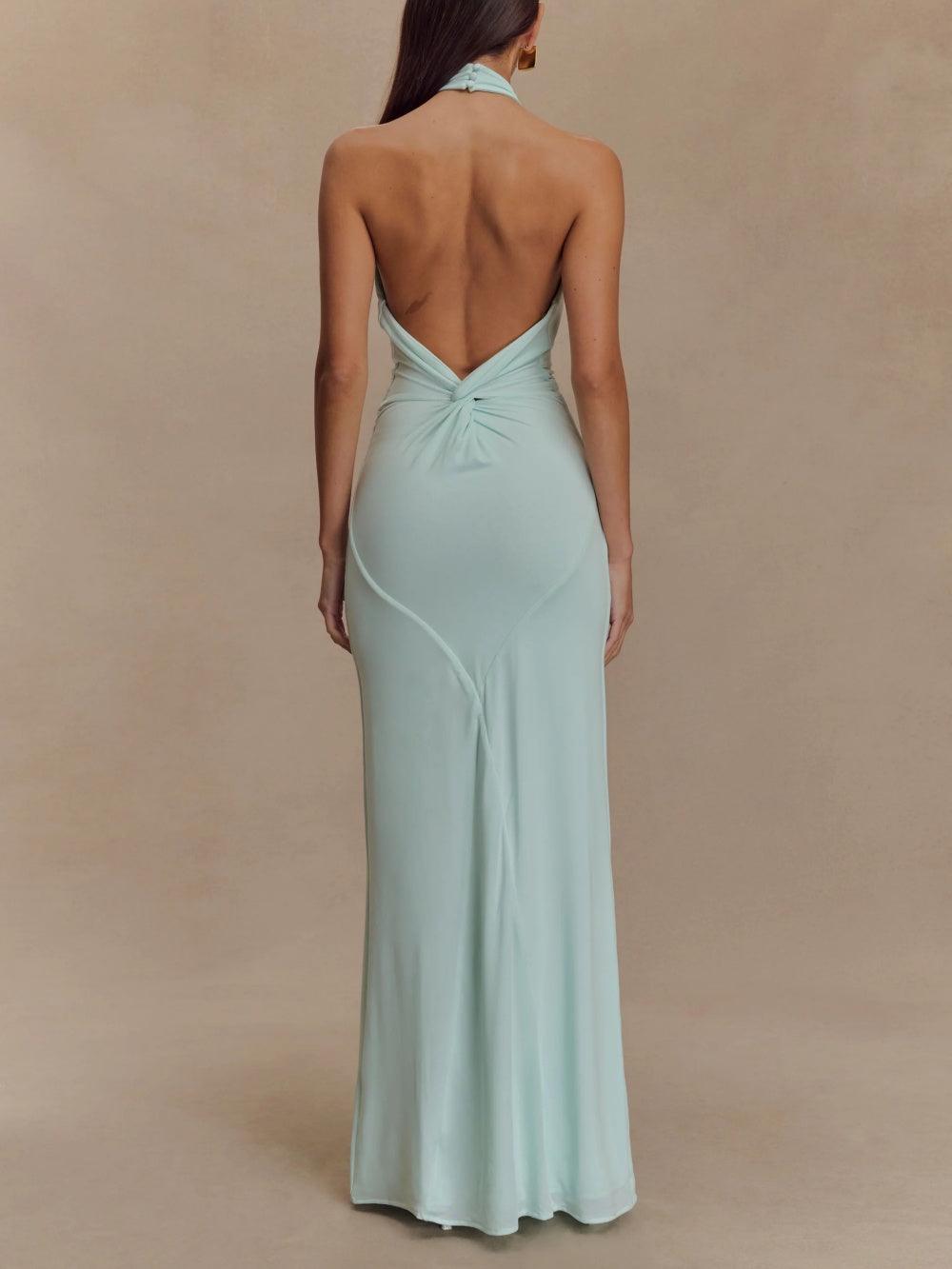 Slinky Neckholder Maxikleid
