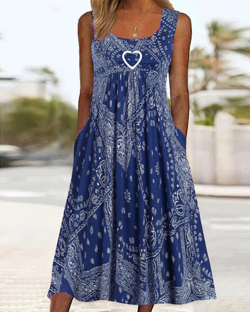 Fließendes ärmelloses Ibiza Kleid