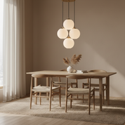 Gerippte Glasglobus Cluster-Pendelleuchte
