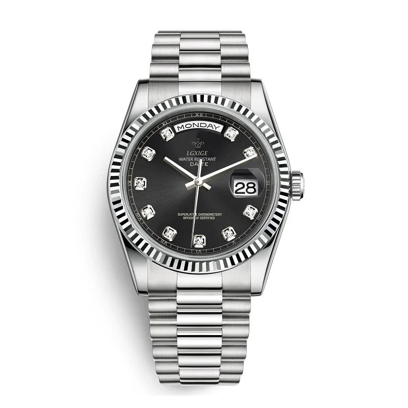 Diamant Edelstahl Armbanduhr Nr. 353