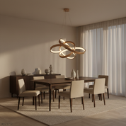Gold – Moderner ineinandergreifender LED Ring-Kronleuchter