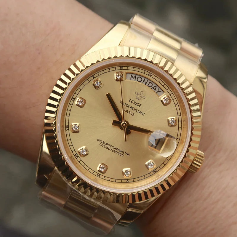 Diamant Edelstahl Armbanduhr Nr. 353