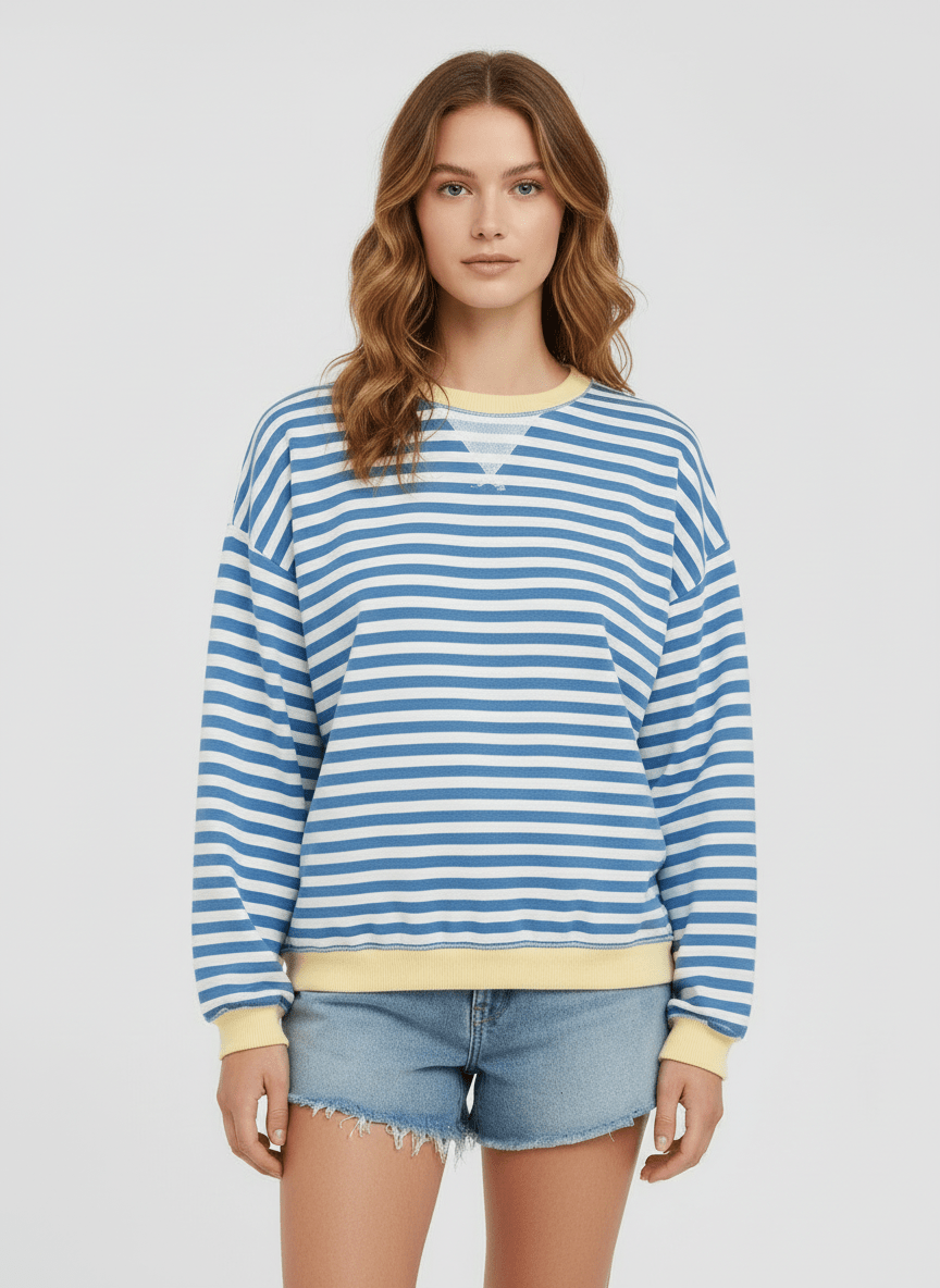 Gestreifter Oversized Strickpullover