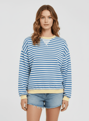 Gestreifter Oversized Strickpullover