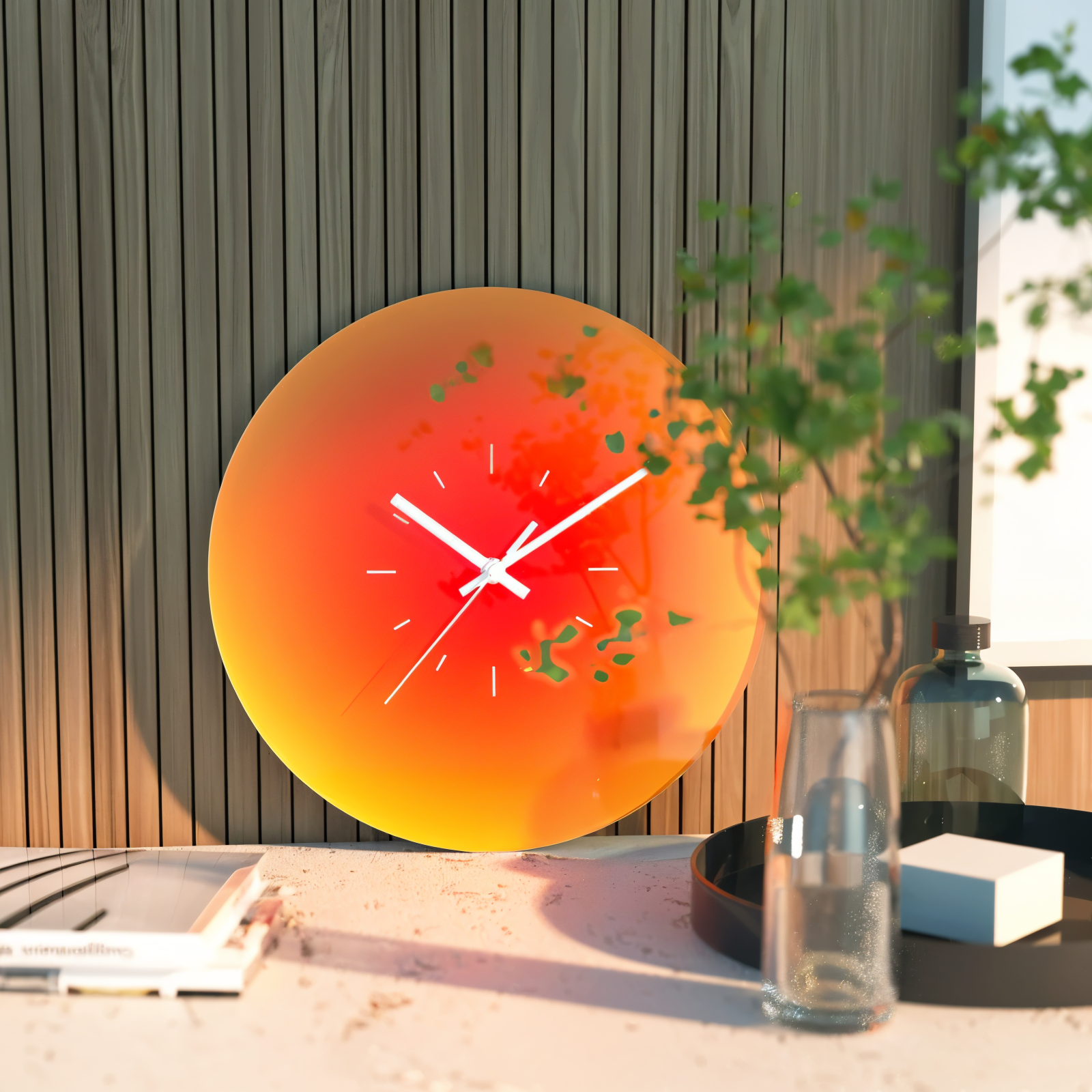 Runde Sunset Wanduhr