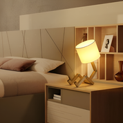 Flexible Schreibtischlampe aus Massivholz