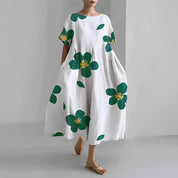 Boho Blumenk Weites Kleid