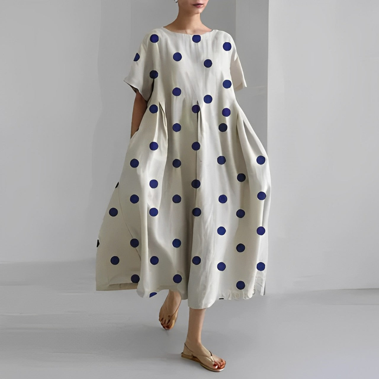 Boho Blumenk Weites Kleid