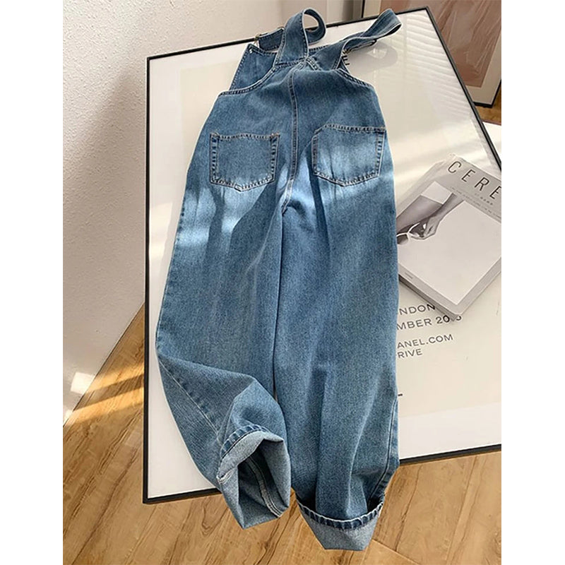 Übergroße Denim Overall Latzhose
