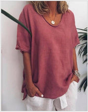 Oversize V-Ausschnitt Bluse