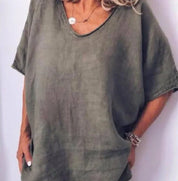 Oversize V-Ausschnitt Bluse
