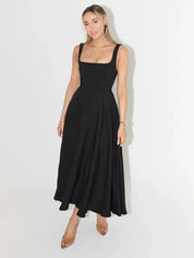 Midi-Kleid mit Hoher Taille