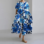 Boho Blumenk Weites Kleid