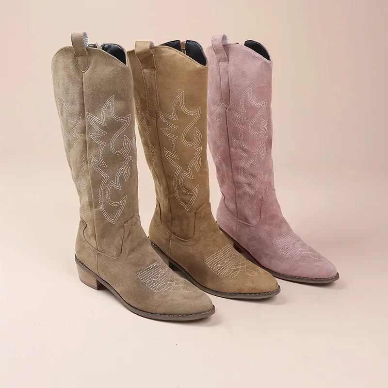Bestickte Knie Cowboystiefel