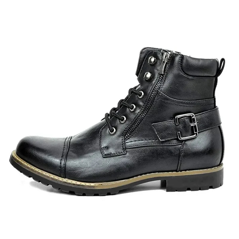 Mittellange Schnürstiefel aus Leder für Herren