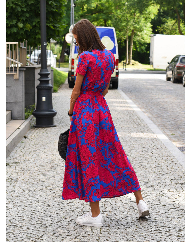 Schlitz Maxikleid mit Blumenmuster
