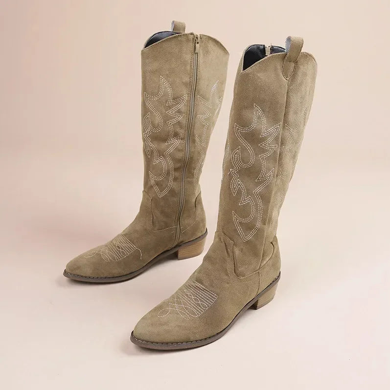 Bestickte Knie Cowboystiefel
