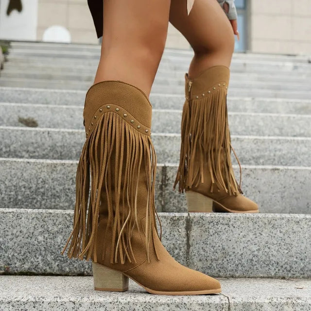 Western Stil Mittelkalb Cowboystiefel