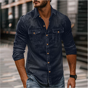 Strukturiertes Herren Jeanshemd
