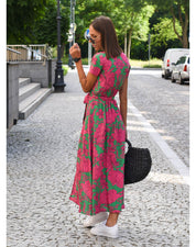 Schlitz Maxikleid mit Blumenmuster