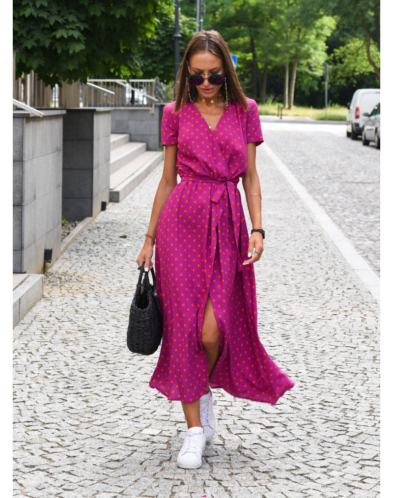 Schlitz Maxikleid mit Blumenmuster