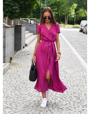 Schlitz Maxikleid mit Blumenmuster