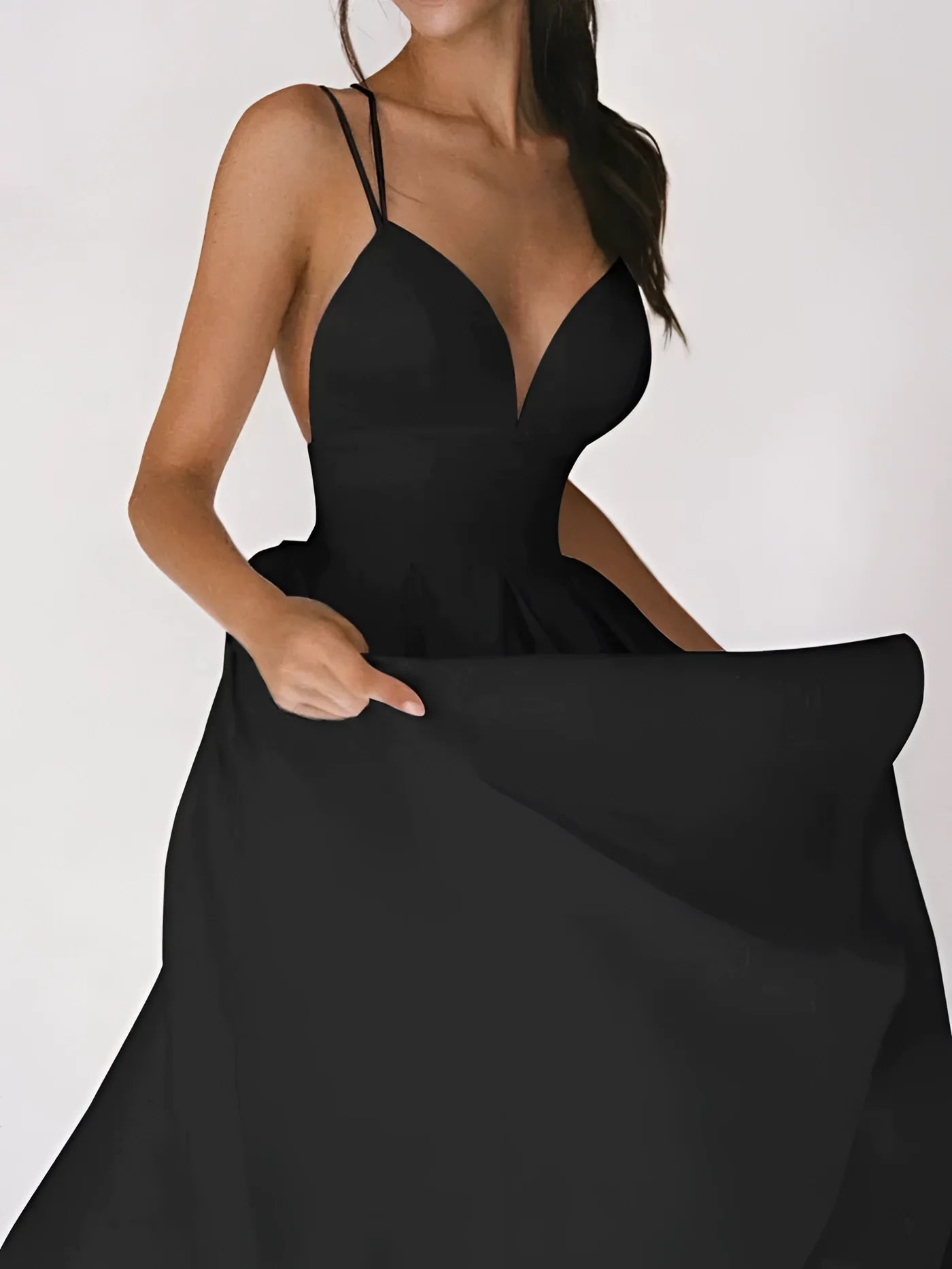 Midi-Kleid mit Überkreuztem Rücken