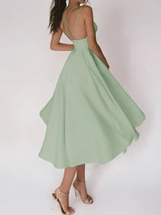 Midi-Kleid mit Überkreuztem Rücken