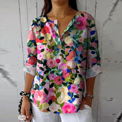 Damen Sommerbluse mit Blumen