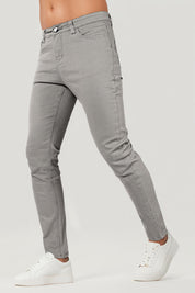 Hellgraue Schmale Herren Stretch Jeans