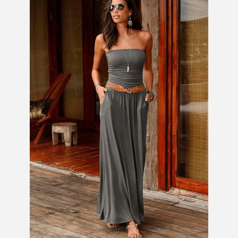 Schickes schulterfreies Maxikleid mit Bandeau
