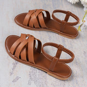 Flache Damen Riemchensandalen