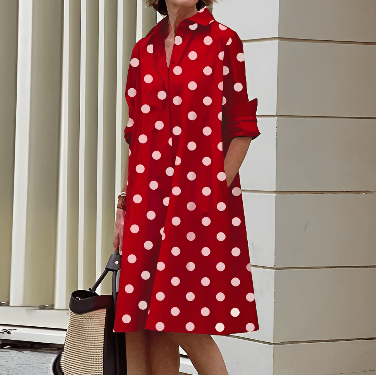 Modernes Damen Hemdblusenkleid