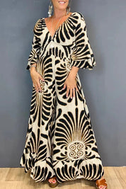 Jumpsuit mit Blumenmuster und Rüschenärmeln
