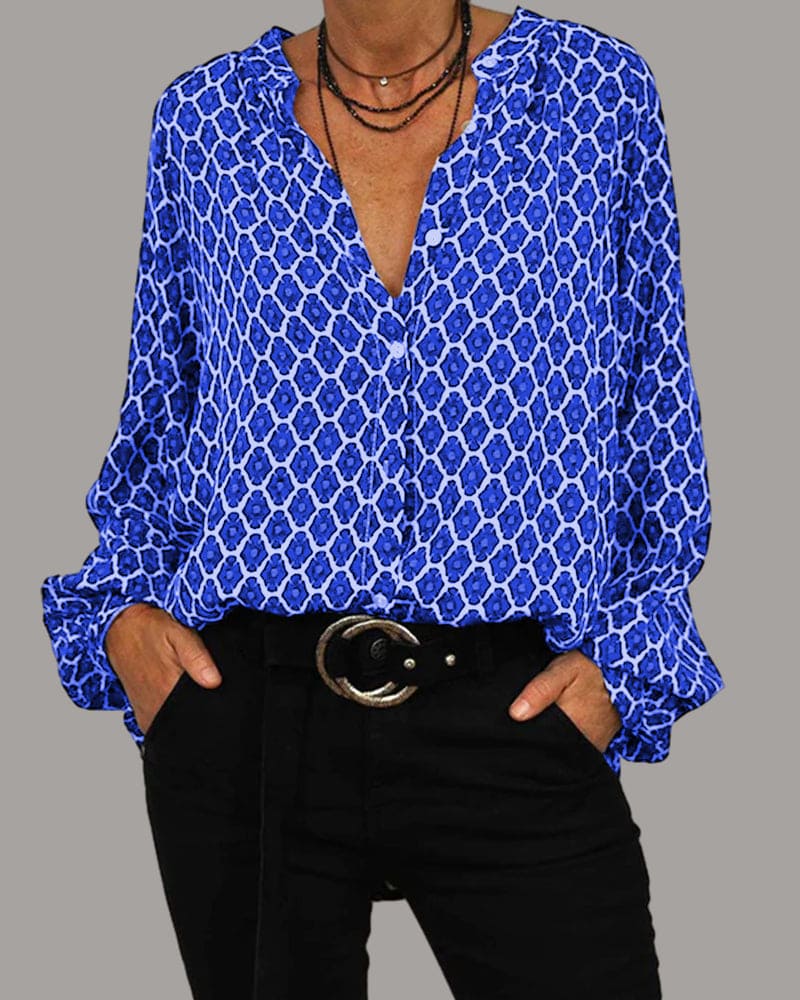 Moderne V-Ausschnitt Bluse