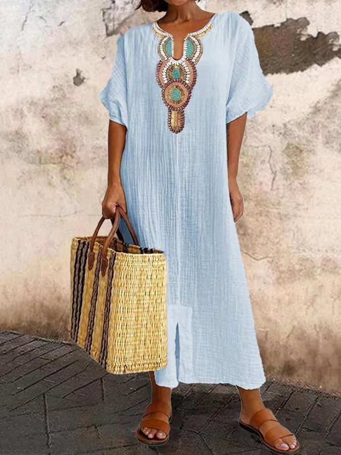 Besticktes Boho Ibiza Kleid