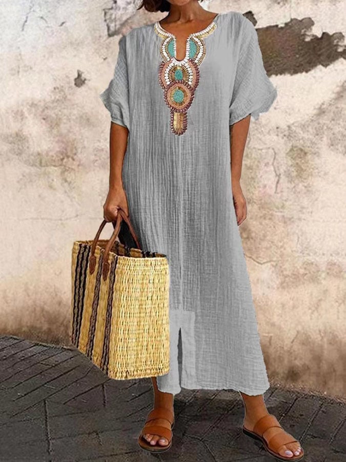 Besticktes Boho Ibiza Kleid