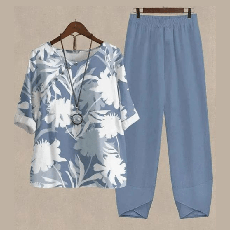 Zweiteiliges Blusen und Hosen Set