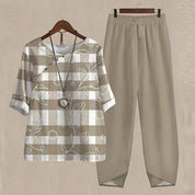 Zweiteiliges Blusen und Hosen Set