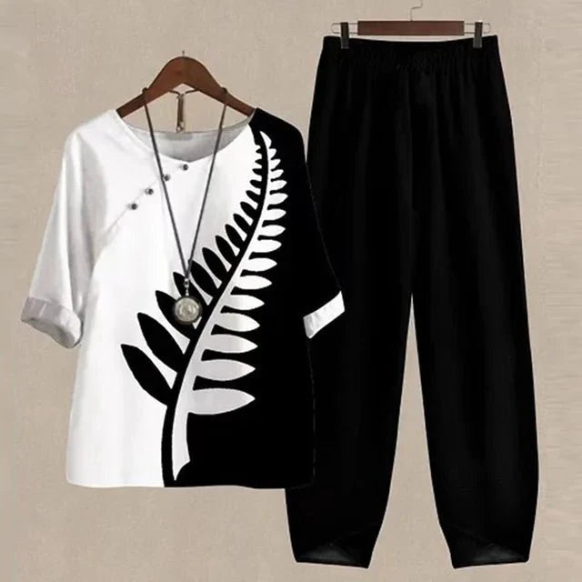 Zweiteiliges Blusen und Hosen Set