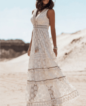 Bohème Stil Maxi Kleid