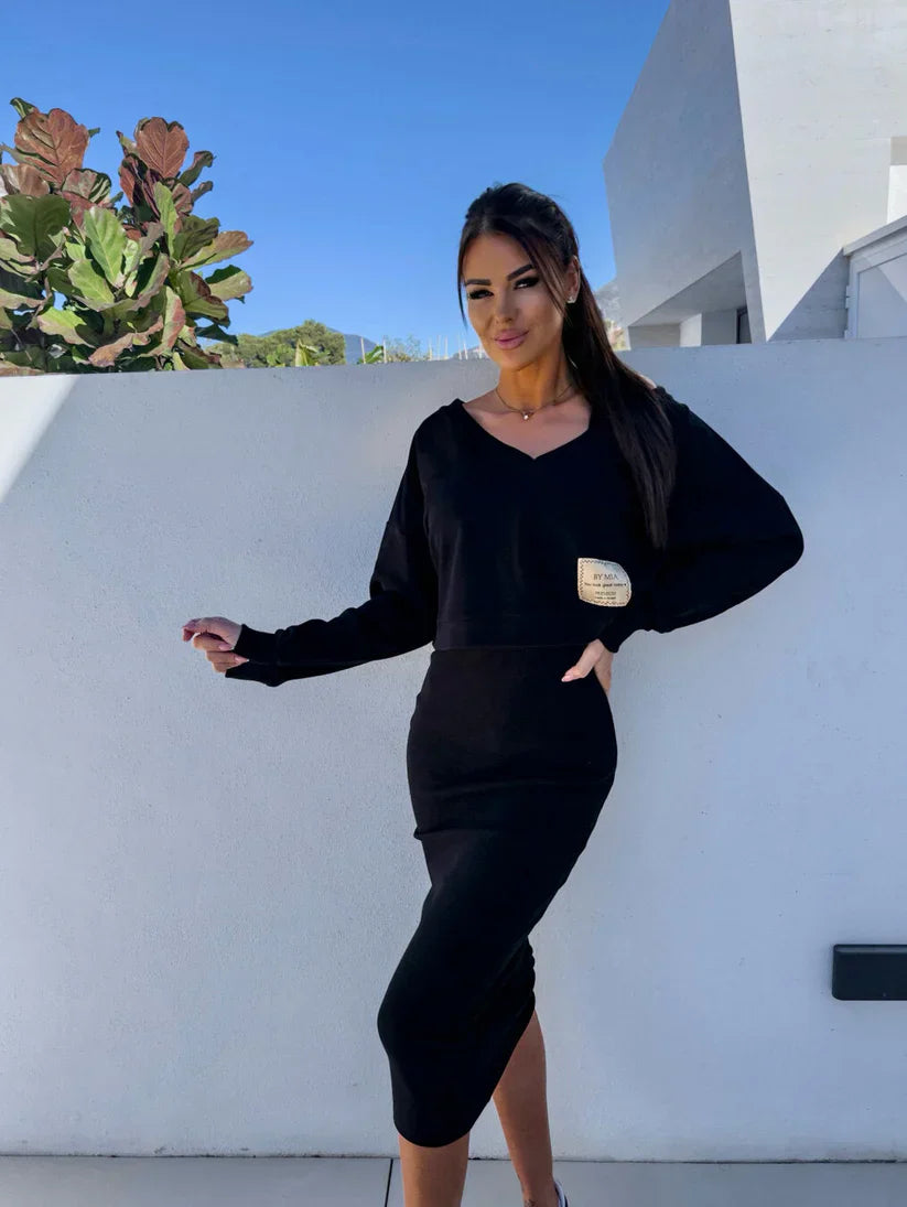 Lässiges Set aus Kleid und Sweatshirt