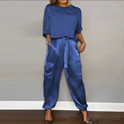 Bequemes Zweiteiliges Blusen- Hosen Set