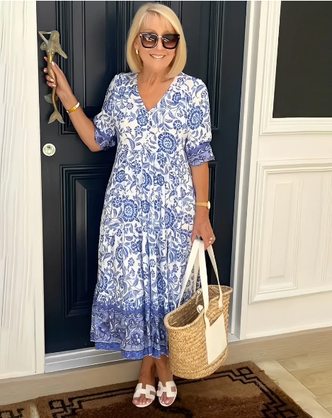Bohème Kleid mit Blumendruck